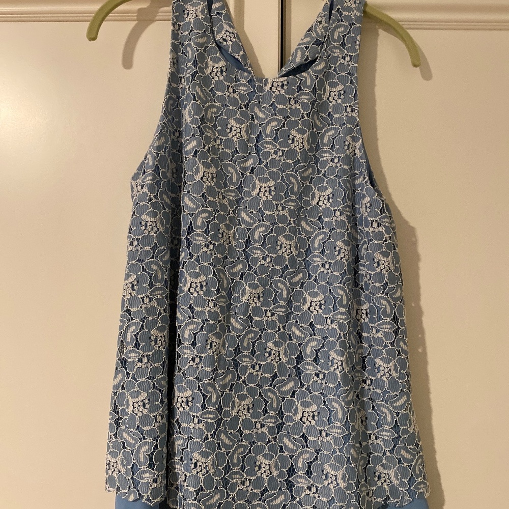 Blue top with lace detail